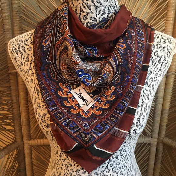 saint laurent paisley scarf